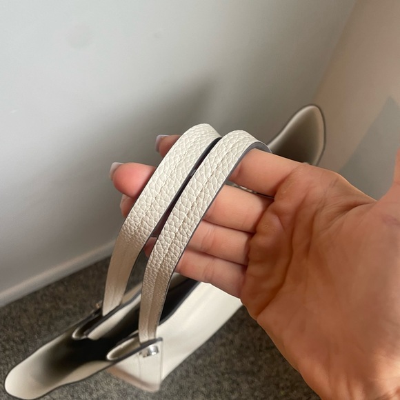 Steve Madden cream tote with silver studs and matching clutch - Picture 2 of 10